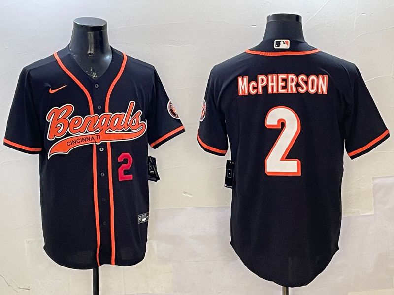 Men Cincinnati Bengals 2 Mcpherson Black Joint Name 2025 Nike Limited NFL Jersey style 4
